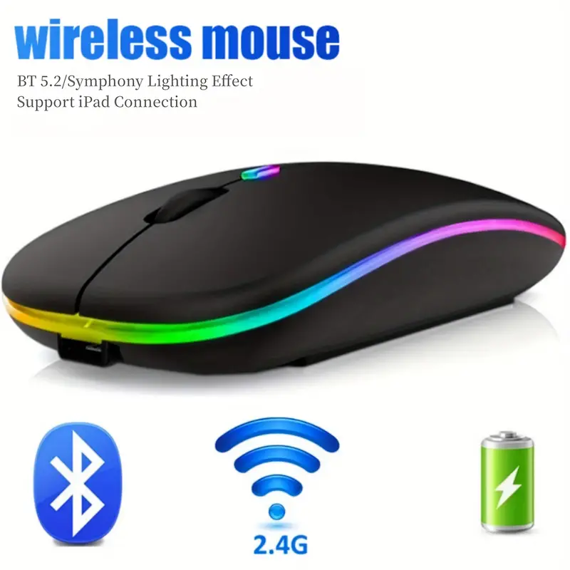 Mouse ergonomico dual wireless bluethoot e wi-fi per IPhone/Android/Tablet/Macbook/PC