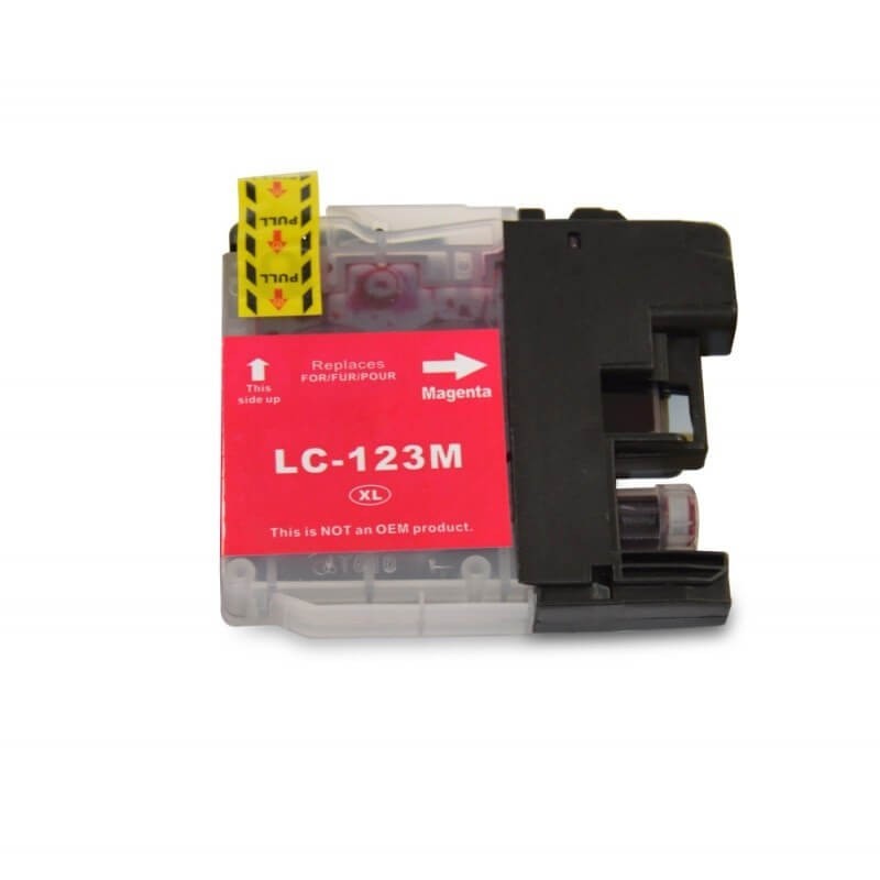 CARTUCCIA LC123 MAGENTA COMPATIBILE PER BROTHER 20MLfor DCP-J4110W,J752DW,MFC-J4410,J4510 LC-123 CAPACITA 10ML