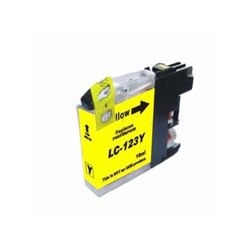 CARTUCCIA LC123 GIALLO COMPATIBILE PER BROTHER 20MLfor DCP-J4110W,J752DW,MFC-J4410,J4510 LC-123 CAPACITA 10ML