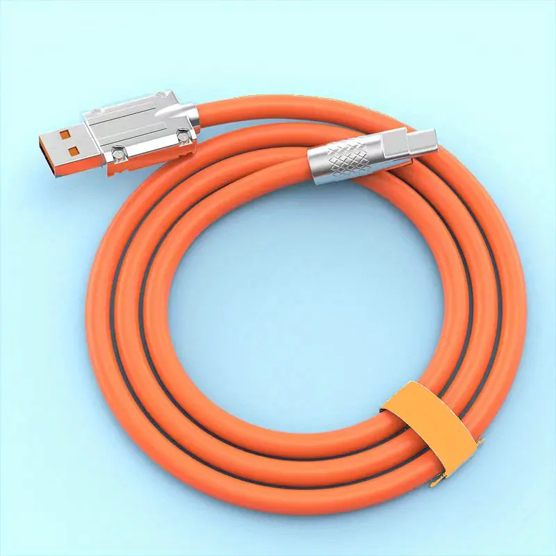 Cavo USB Con Cavo In Silicone Di Tipo C  Ricarica Super Rapida Da 120 W Per Tablet Smartphone