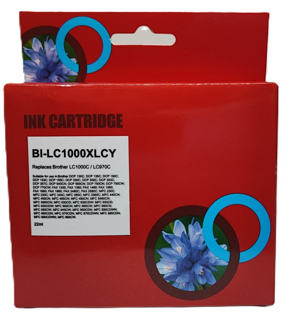 CARTUCCIA LC970XL LC1000XL CIANO COMPATIBILE PER BROTHER LC51 LC970 LC1000