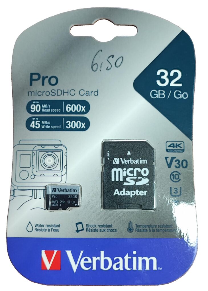 Micro Sdhc Pro U3 32GB Verbatim 47041 V30 Classe 10 UHS Speed Class 3 (U3) con adattatore fino a 90 MB/Sec