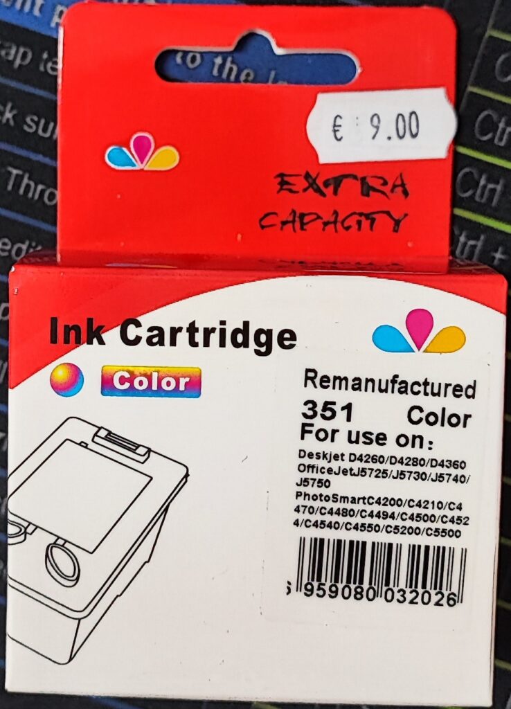 CARTUCCIA COMPATIBILE HP 351XL COLORE PER HP Deskjet D4245 D4260 D4263 CB338EE CAPACITA 18ML 6ML x 3