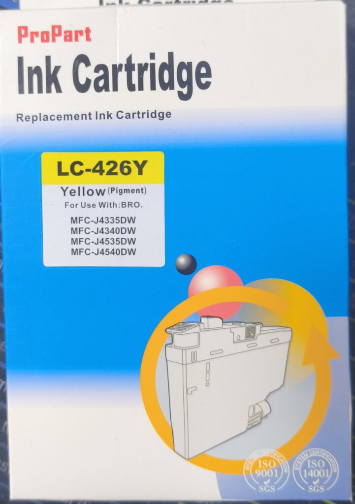 Cartuccia LC426Y gialla compatibile per Brother MFC J4340DW,MFC J4540DW,MFC J4540DWXL LC-426 capacità 1.500 pagine