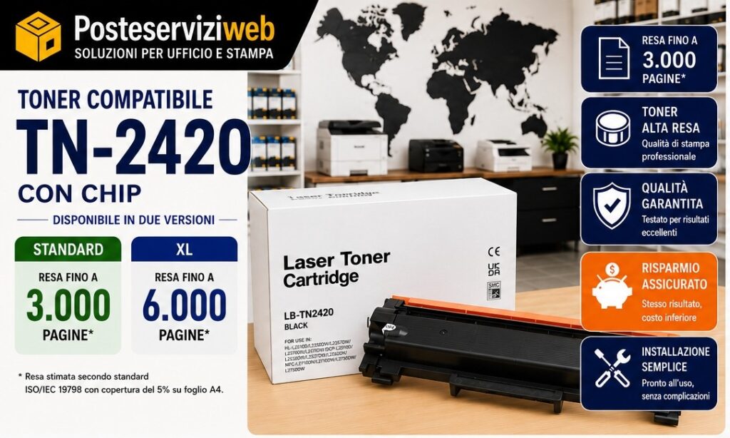 Toner Compatibile Brother TN-2420 con Chip – Standard e XL
