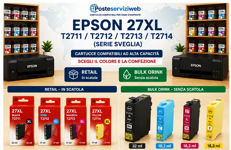 Cartucce Compatibili Epson 27XL T2711 - T2714
