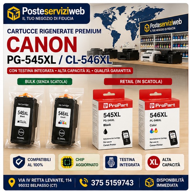 Cartucce Rigenerate Premium Canon PG-545XL / CL-546XL