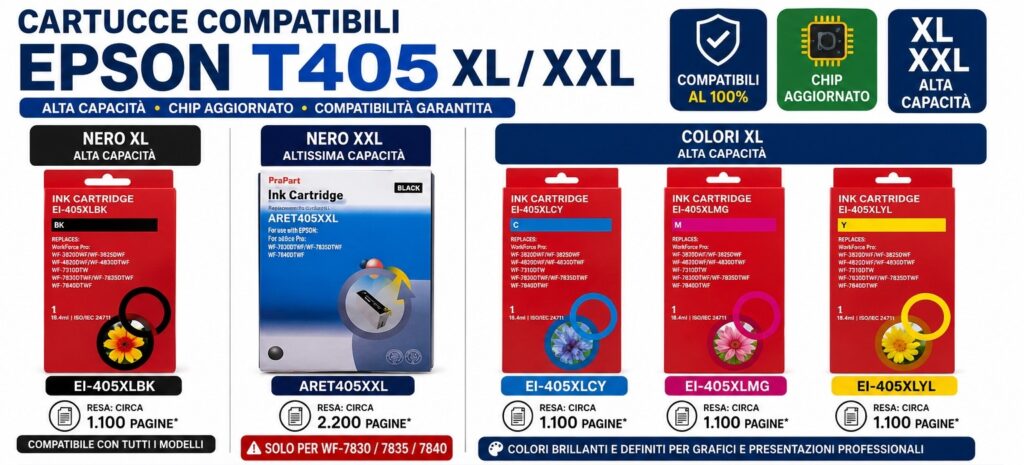 Cartucce Compatibili Epson T405XL / T405XXL Premium (Serie Valigia)