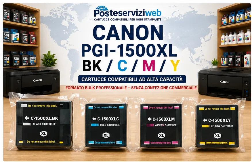Cartucce Compatibili Canon PGI-1500XL BK / C / M / Y