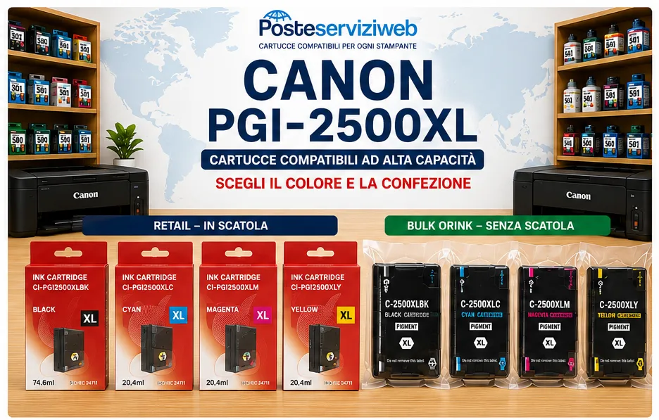 Cartucce Compatibili Canon PGI-2500XL - Alta Capacità per Serie MAXIFY (PGI-2500)