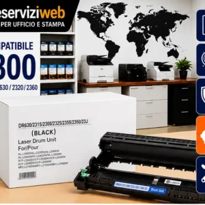 Tamburo Compatibile Brother DR2300 DR-2300 per HL-L2300 DCP-L2500 MFC-L2700 – 12.000 Pagine