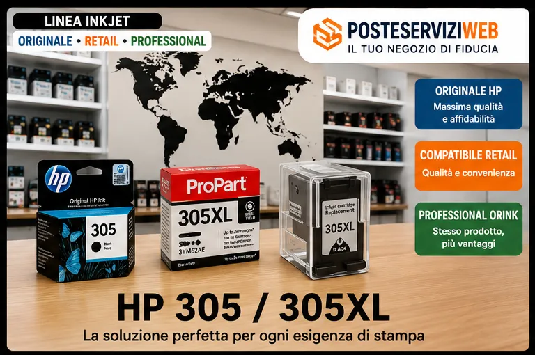Cartucce HP 305 e HP 305XL Originali e Compatibili per Stampanti HP DeskJet ed Envy