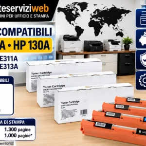 Toner Compatibili HP 126A e HP 130A CE310A CE311A CE312A CE313A Canon CRG729